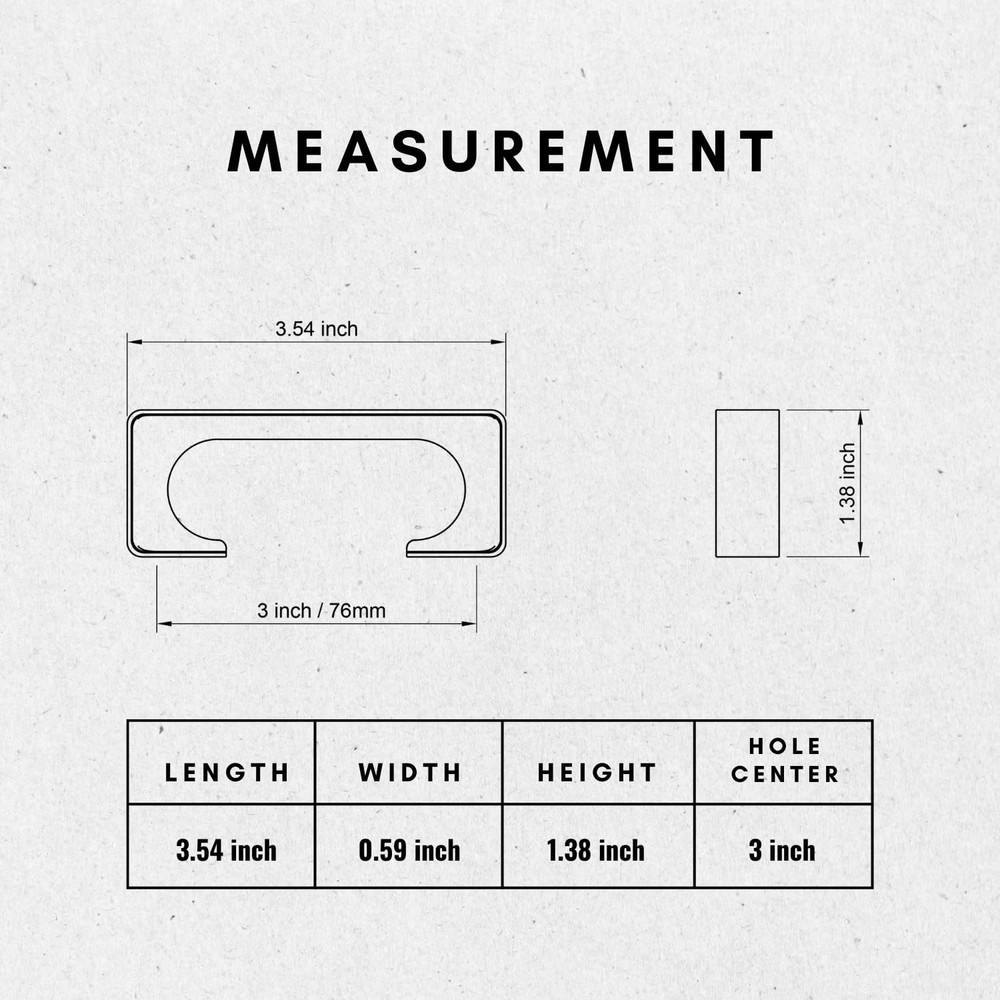 HESTIA HARDWARE 10 Pack | 3 Inch Hole Center Matte Black Kitchen Cabinet Pull...