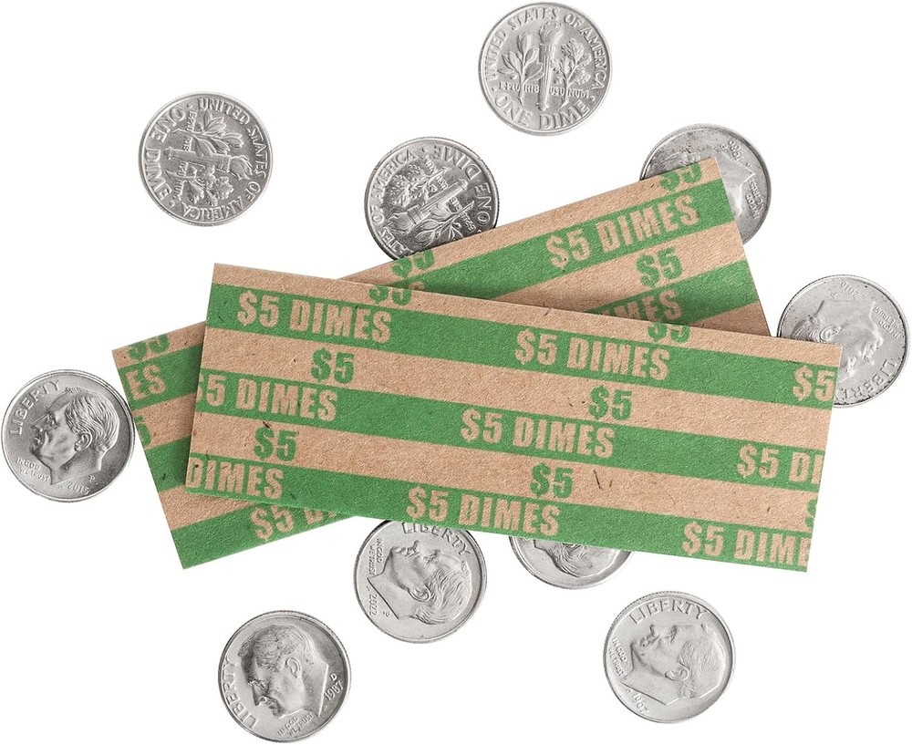 Sumerfnt Dime Coin Wrappers Dimes Only Flat Dime Rolls 110 PCS