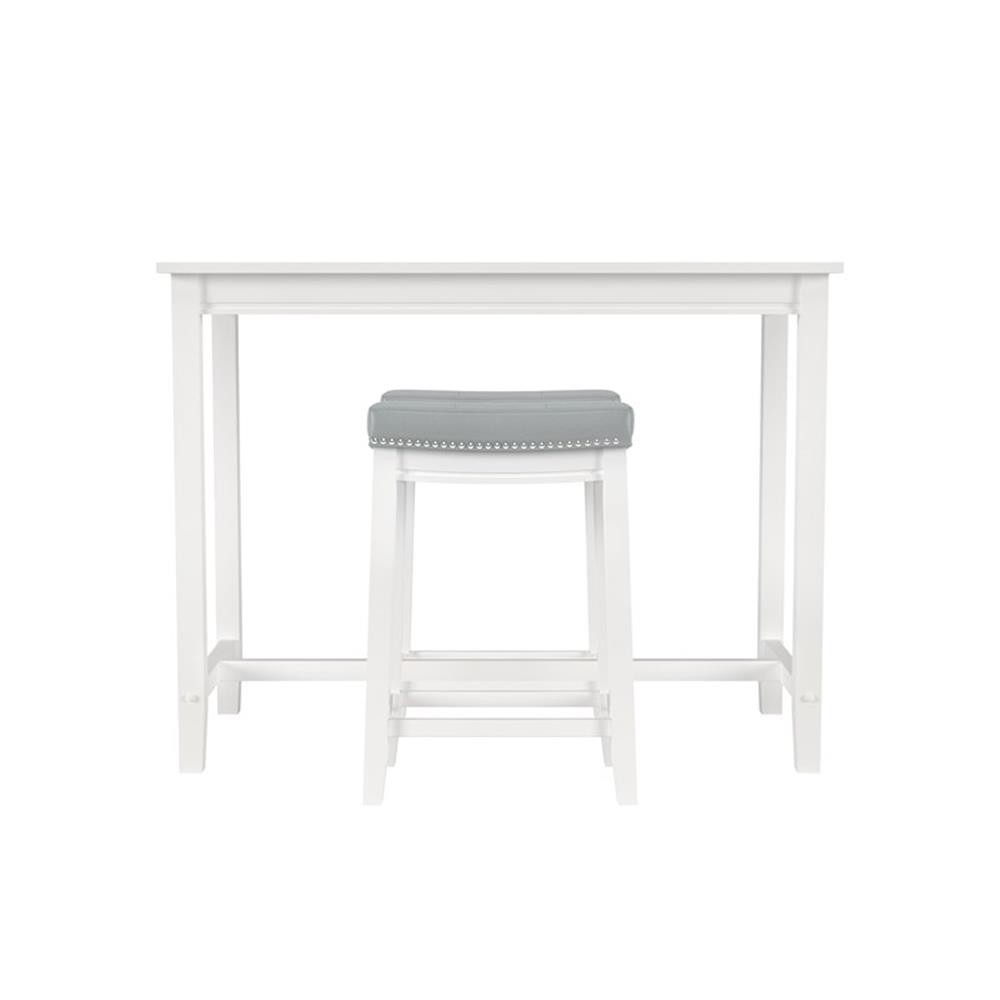 Pemberly Row 3-Piece Solid Wood Counter Height Dining Set White and Gray