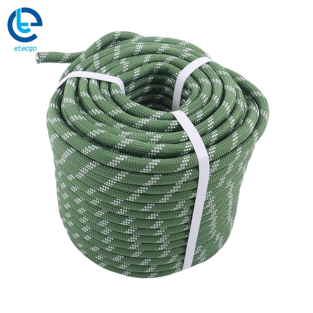 1/2" × 150' Green & White Polyester Braided 48 Strand Sturdy Rope