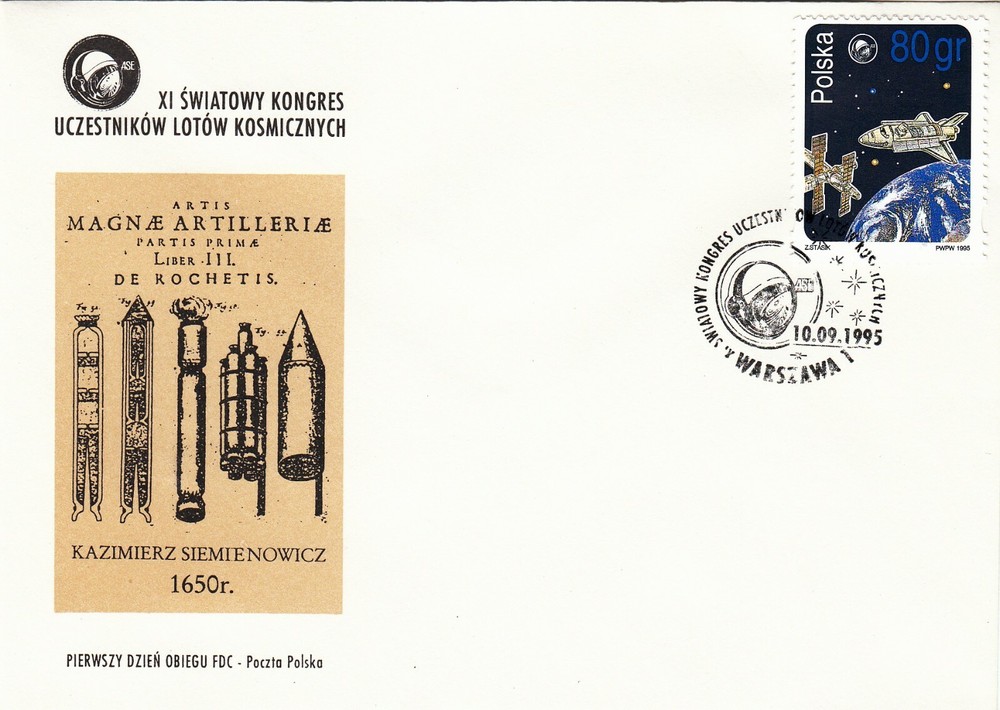 Poland FDC 1995 Space Shuttle Atlantis Docking with Mir!