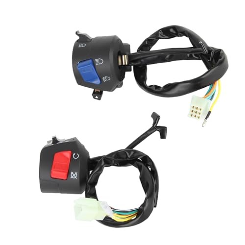 Motorcycle Handlebar Switch, 1 Pair Motorcycle 7/8inch Left and Right