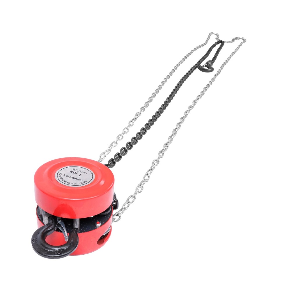 1 Ton / 2200Lbs Chain Hoist Manual Puller Block Fall Chain 10FT with Hook Red