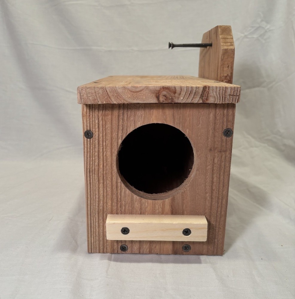 Solid Cedar Backyard Squirrel House Nesting Box - Wooden Wildlife Box- Large