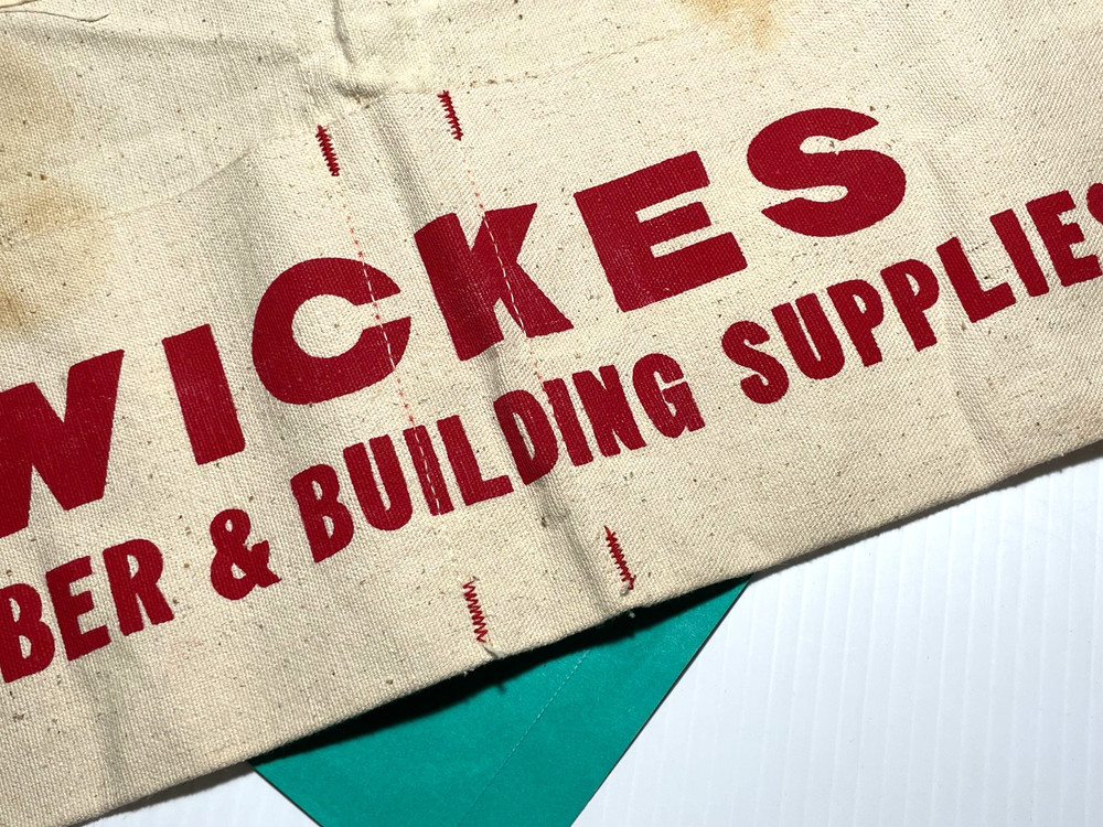Canvas Cloth Apron Vintage Wickes Lumber Co.