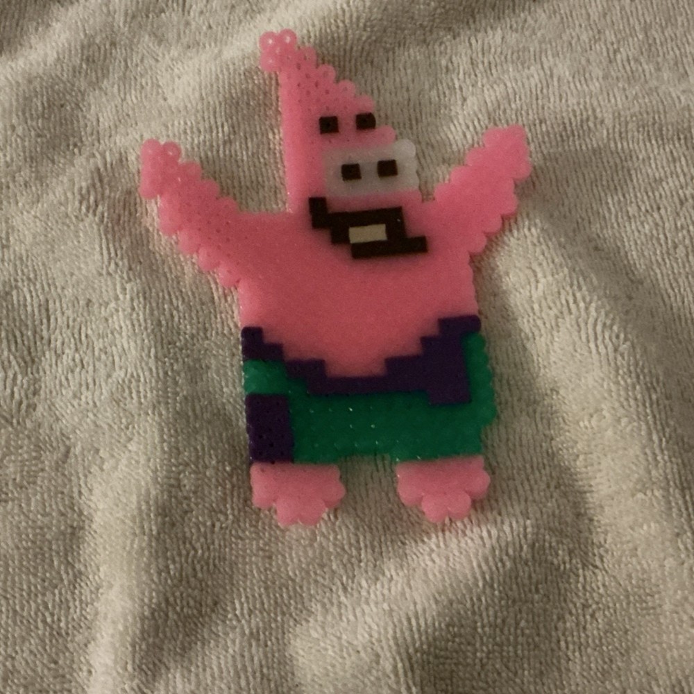 Handmade Beaded Patrick Star Figure