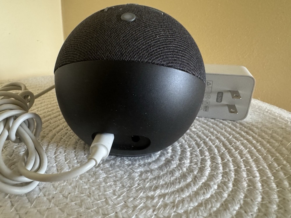 Amazon Echo Dot 4th Gen Alexa Smart Speaker Charcoal w/ Adapter Tested