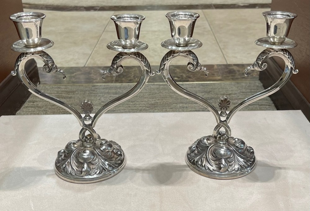 Beautiful Sterling Victorian Candelabras "hallmarked" unknown