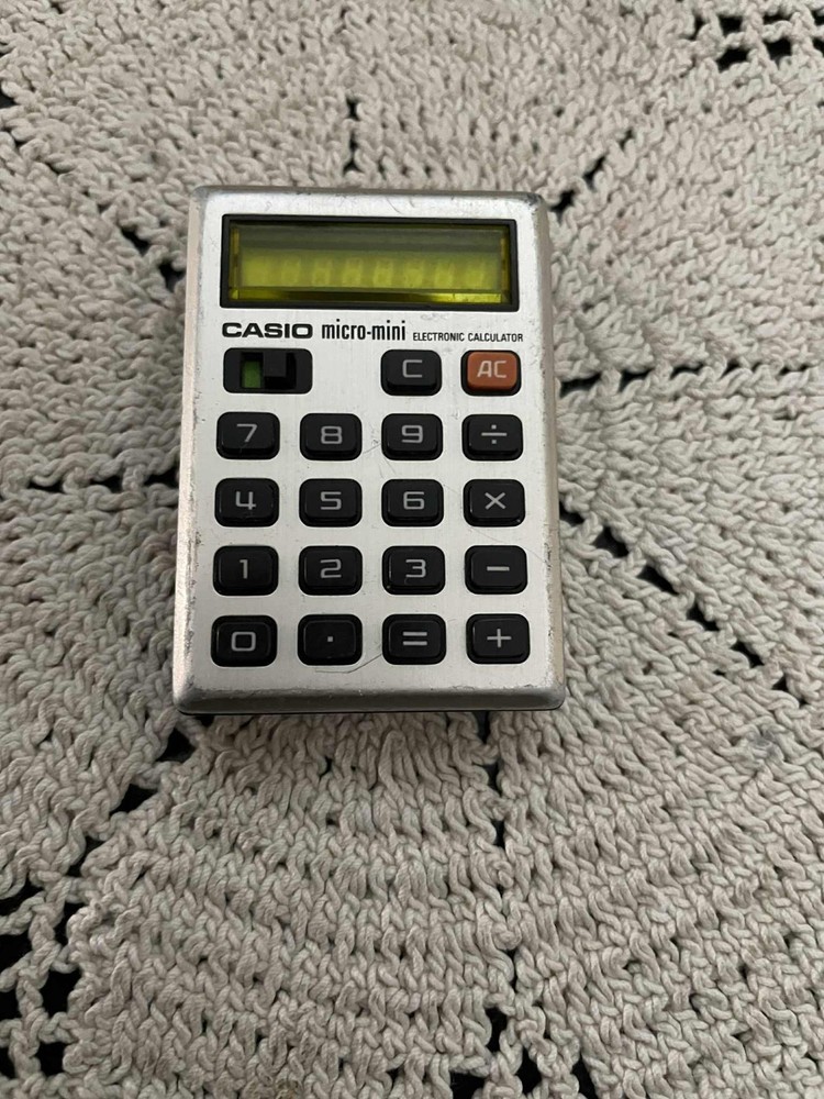 Casio Micro-Mini Electronic Calculator Original Case 1970s Tested Working Japan
