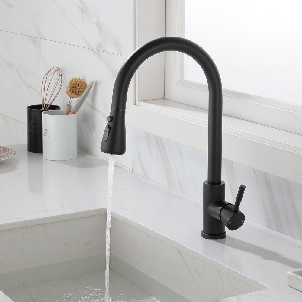 Kitchen Faucet with Pull Out Spraye Matte Black