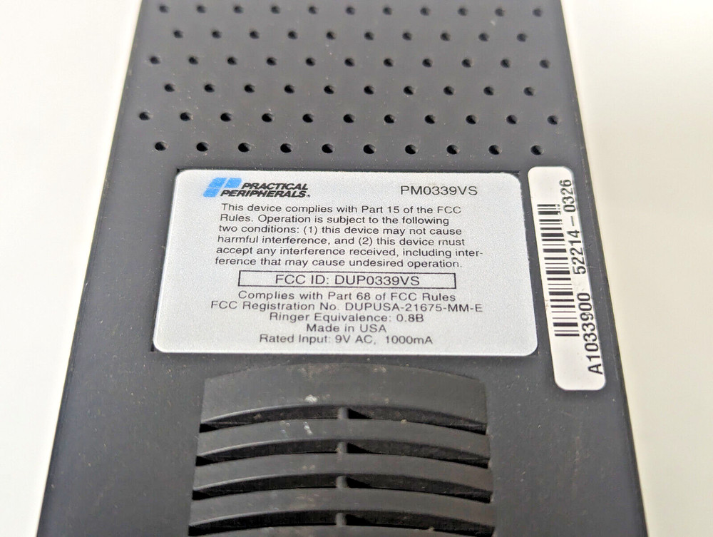 Practical Peripherals PC288LCS V.34 PM0339VS Mini Tower Dialer Modem