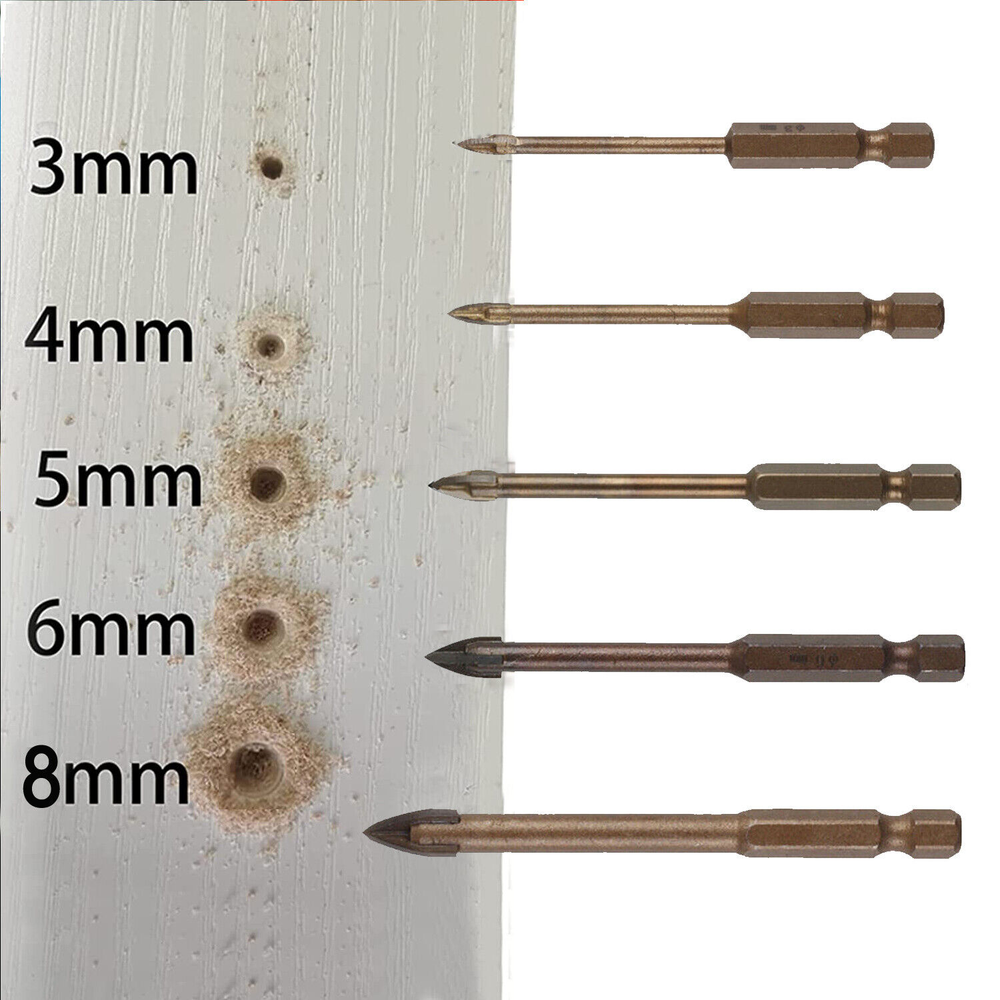 5/10PCS Efficient Drilling Tool Cross Drill Bit for Concrete Ceramic Tile Cement