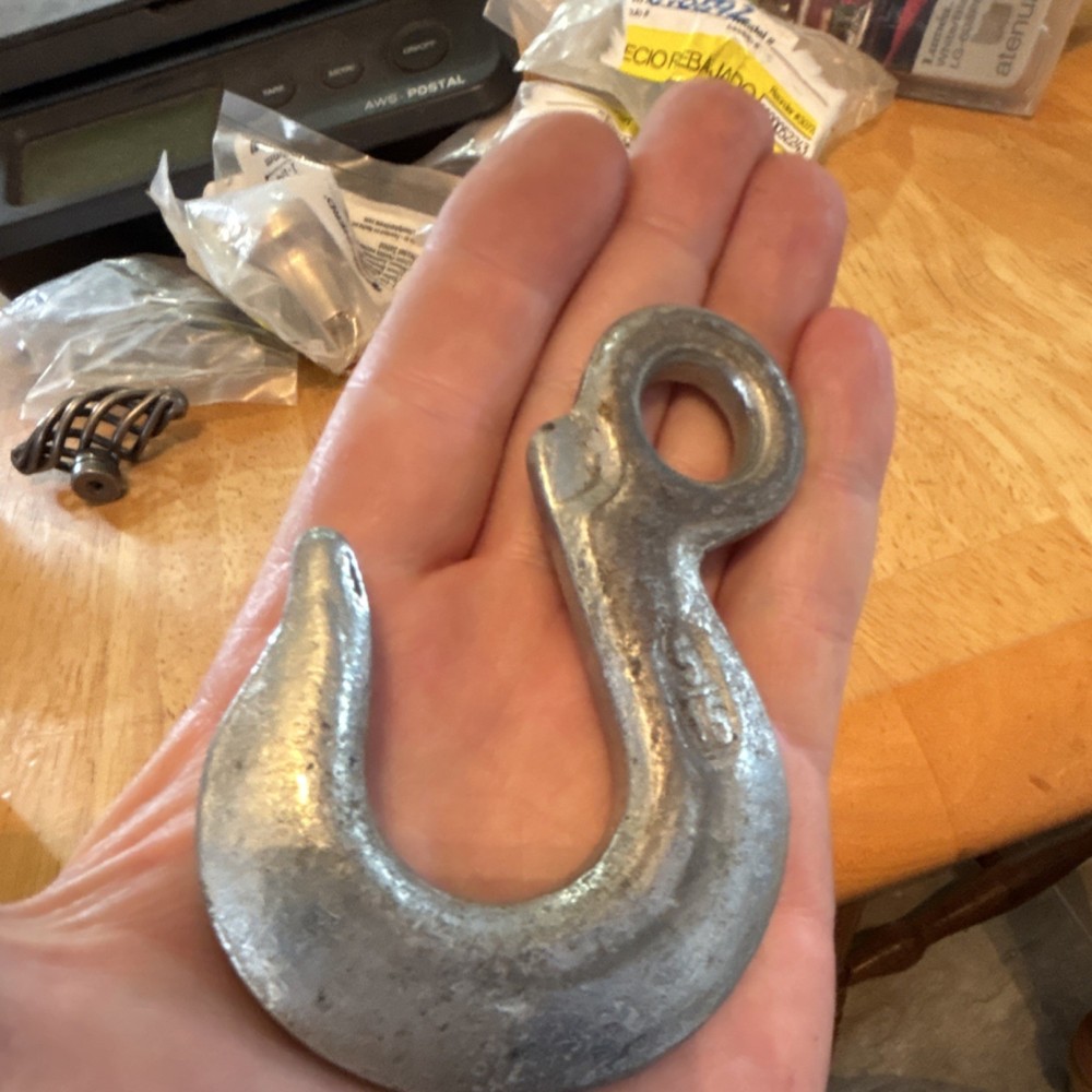 Steel Lifting Hook with Eyelet, Approx. 4 Inch