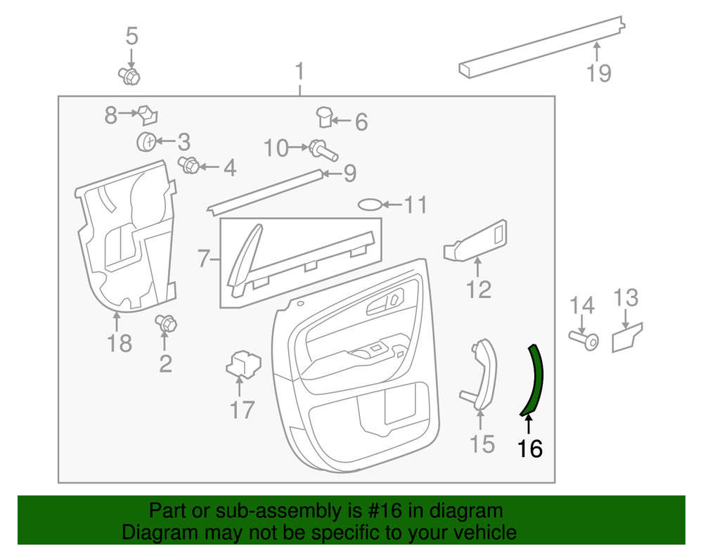 Genuine GM Handle Cover 20929539