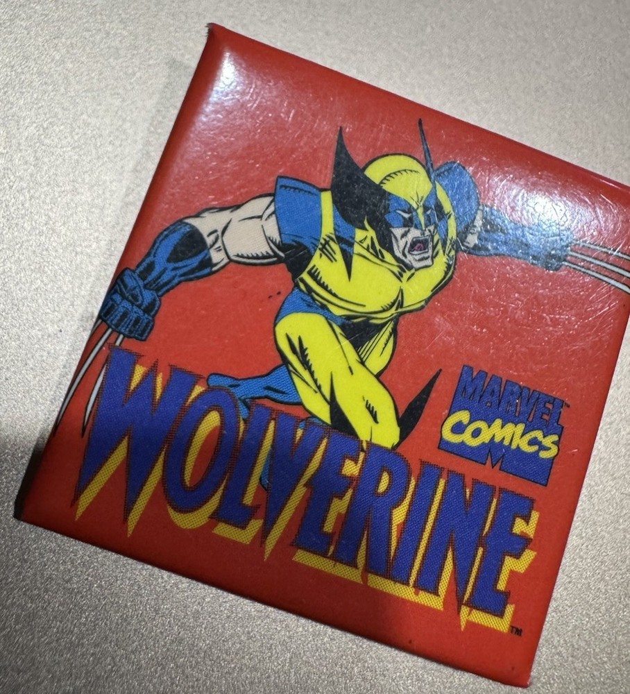 1996 MARVEL COMICS PIN BUTTON SQUARE 1.5 INCH WOLVERINE #1149
