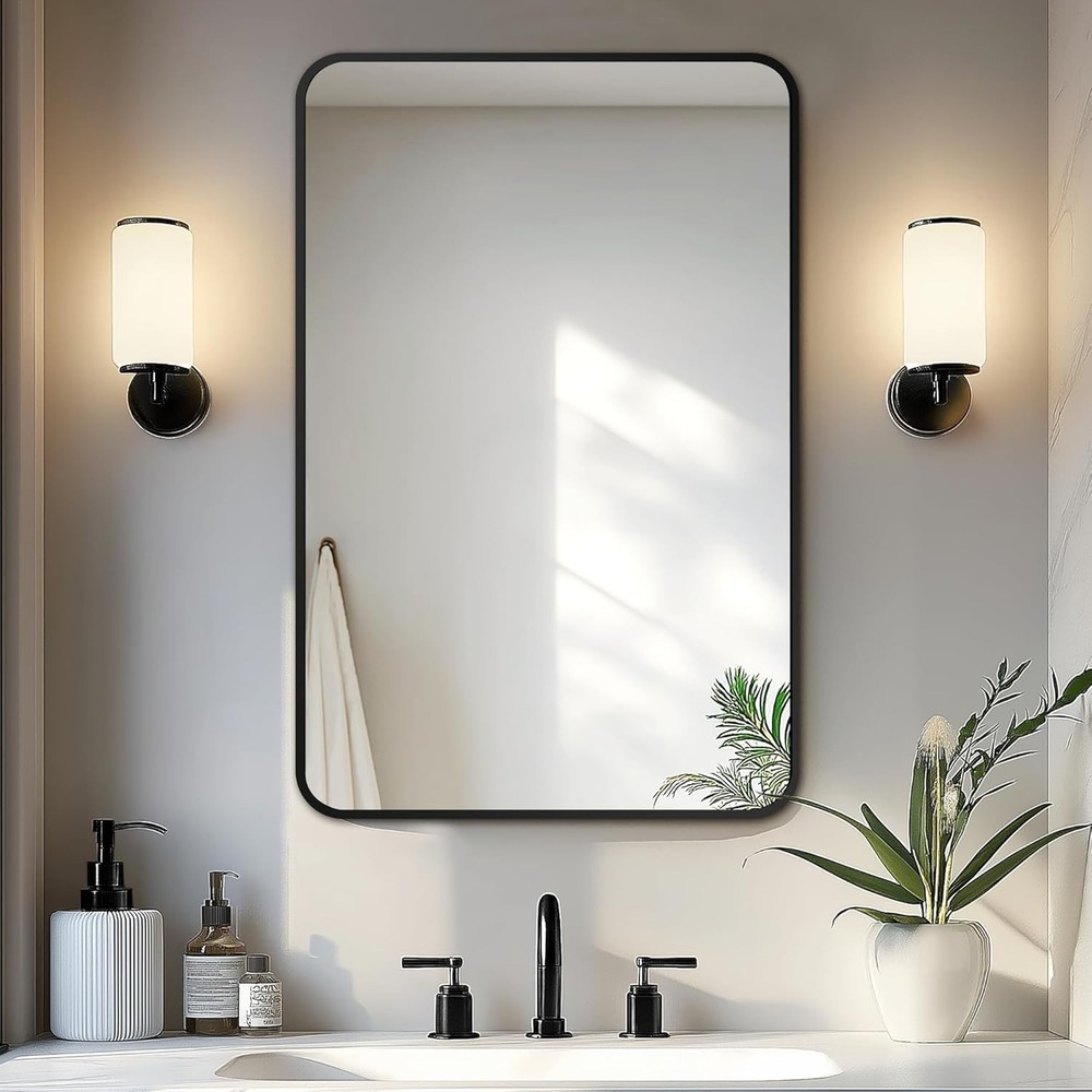 Bathroom Mirror Black Framed Vanity Mirror for Over Sink High-Definition Wall...