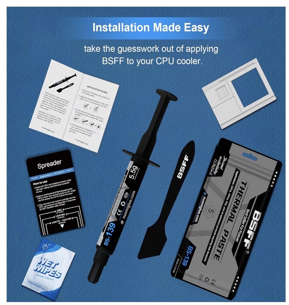 Easy Application 5.5g Thermal Compound for All Coolers - Carbon-Based Formula