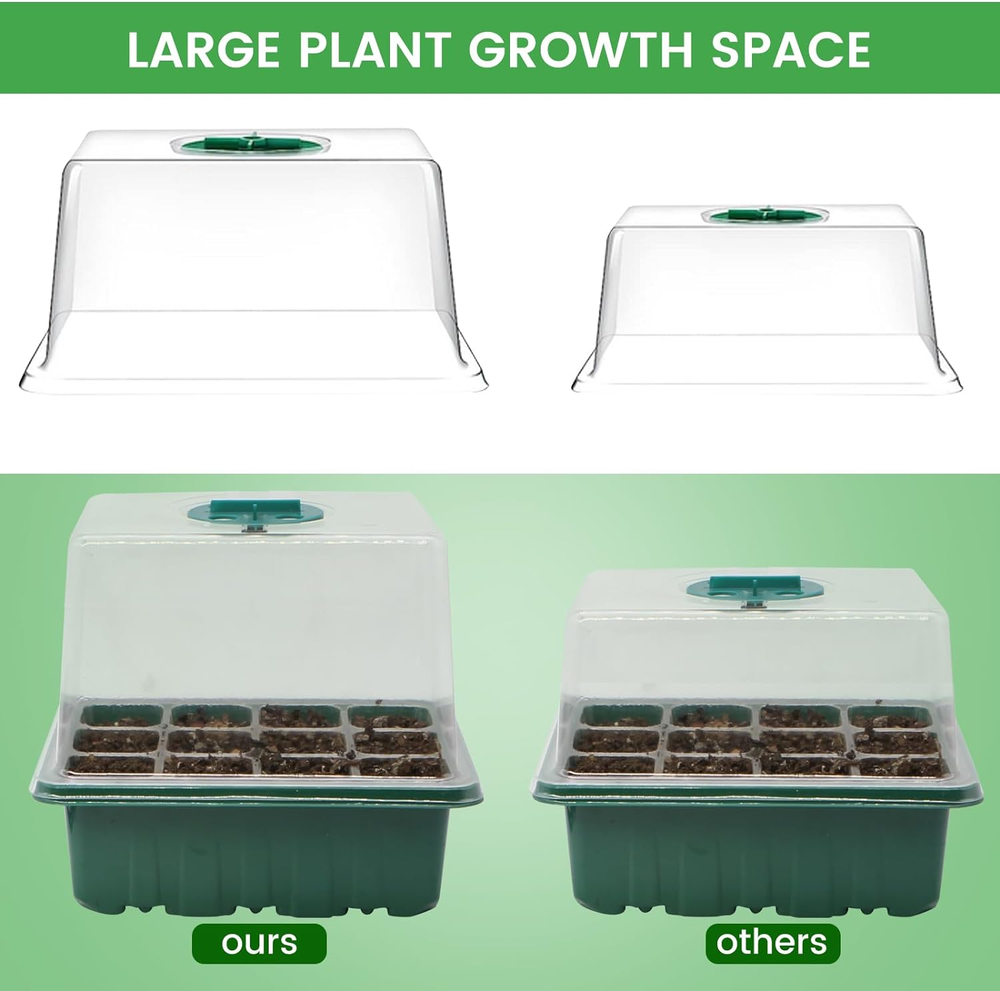 Seed Starter Tray, 5PCS Seed Starter Kit with Humidity Dome, Seedling Starter Tr