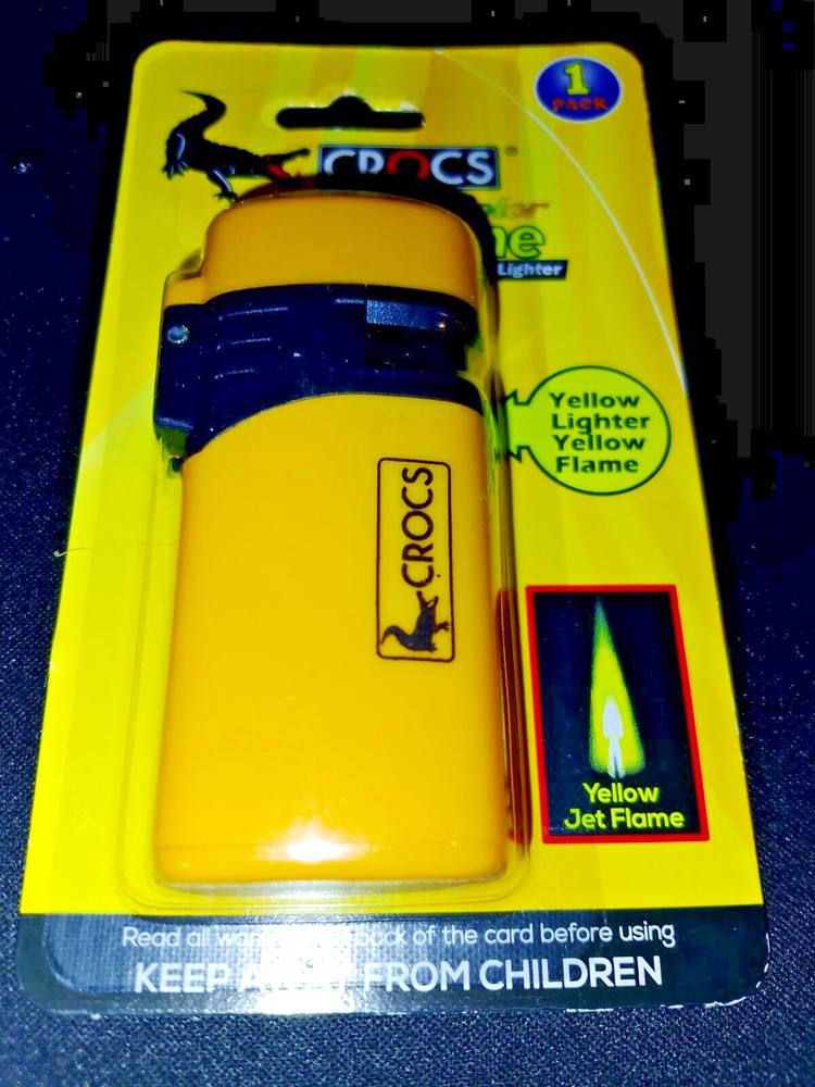 CROCS Color Jet Flame Refillable Yellow Lighter Refillable Wind resistant Butan