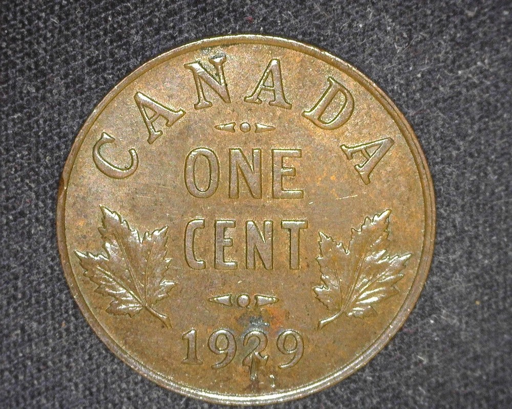 CANADA 1929 ONE CENT KM28 UNCIRCULATED ~T14