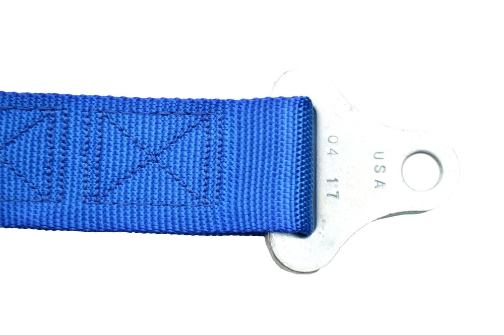 BLUE 4 POINT SEAT BELT HARNESS PULL DOWN LAP BELTS ROLL BAR MOUNT PUSH BUTTON