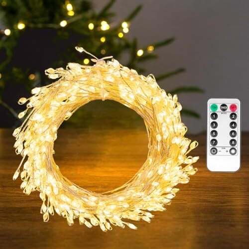 Fairy Lights Plug in 500LED Firecracker String Lights 50FT Warm White
