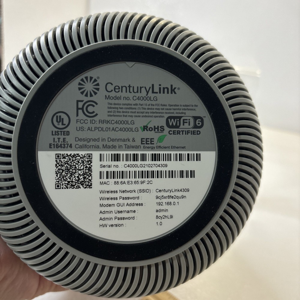 CenturyLink Greenwave C4000LG DSL Modem - White