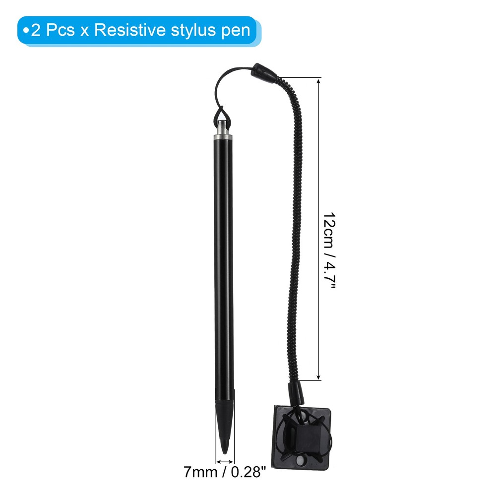 2pcs Resistive Touch Screens Pen Spring Resistive Pen, Black