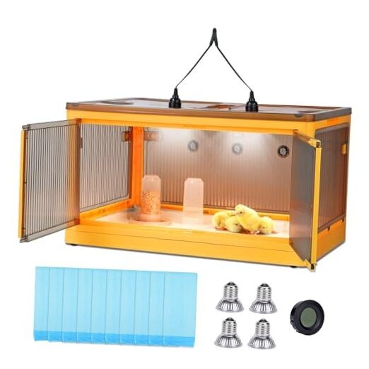 Chick Brooder Box for Chicks with Feeder and Waterer, 28"L x 19"W x 15"H