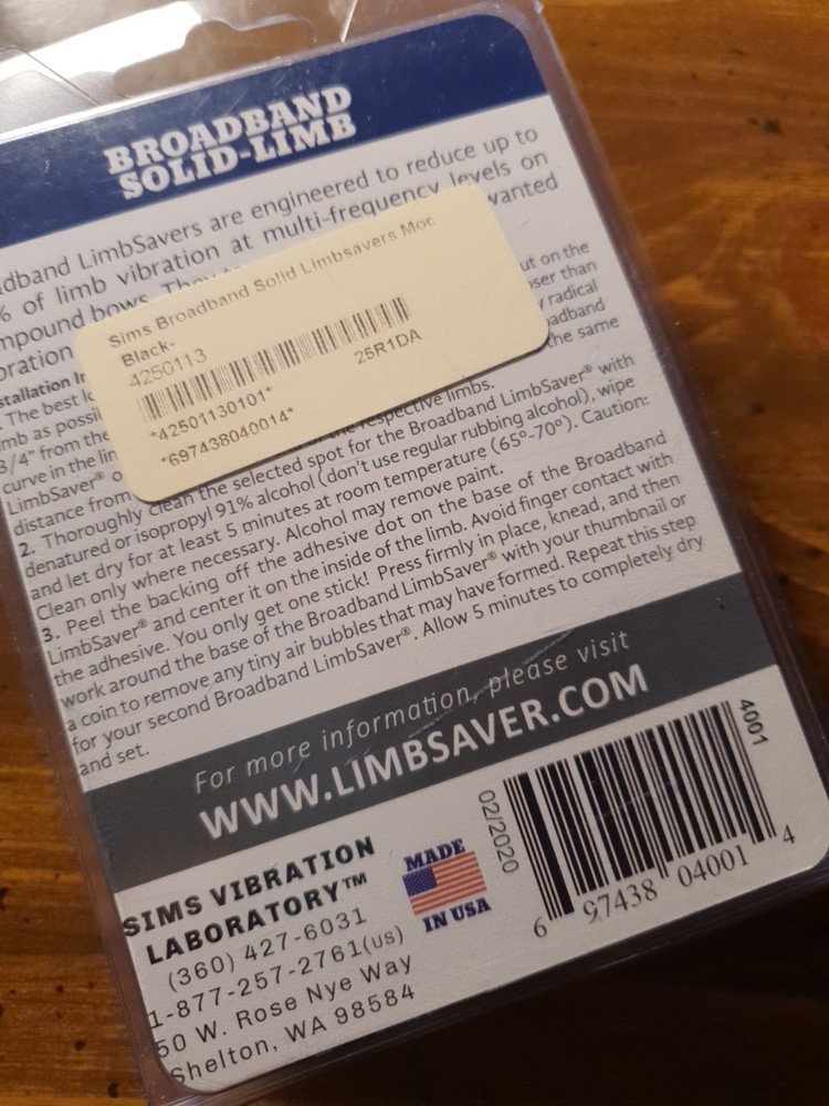 LimbSaver Broadband Dampener for Solid Limb 2 PK Black
