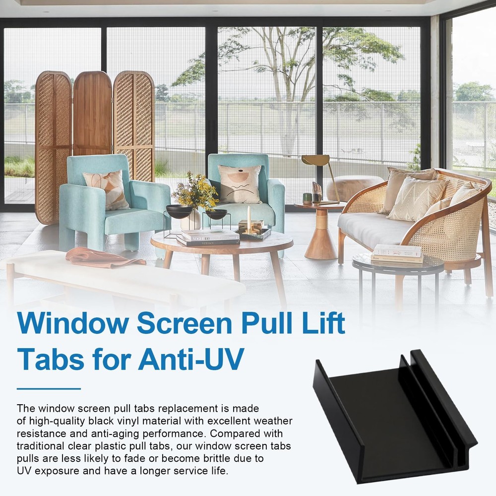 10 Pack Window Screen Pull Tabs, Window Screen Lift Tabs Replacement Flat Spl...