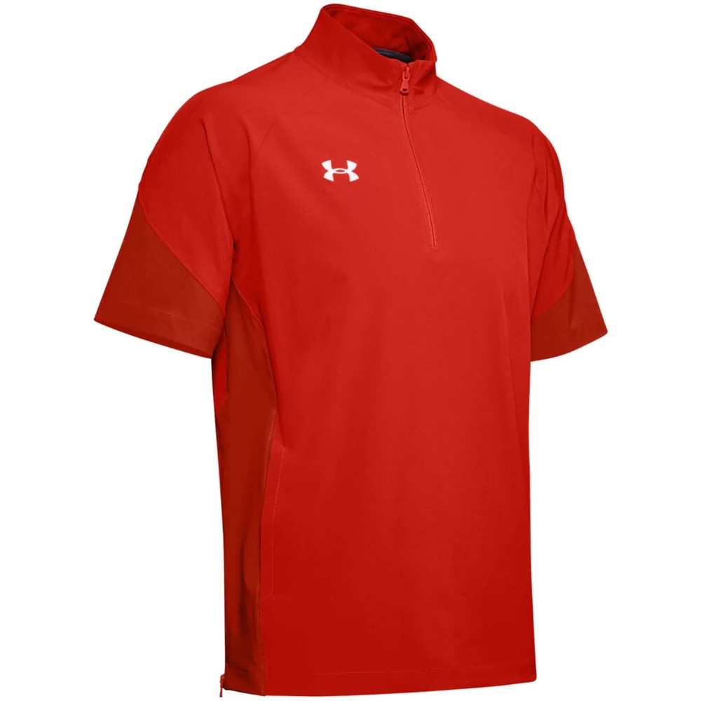 New Under Armour ¼ Zip Coach's Pullover Medium Red Storm Tech Men's Squad