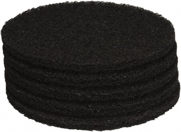 PRO SOURCE Floor Stripping Pads: 5 Pack, Black Coarse Polyester, 15" Diameter