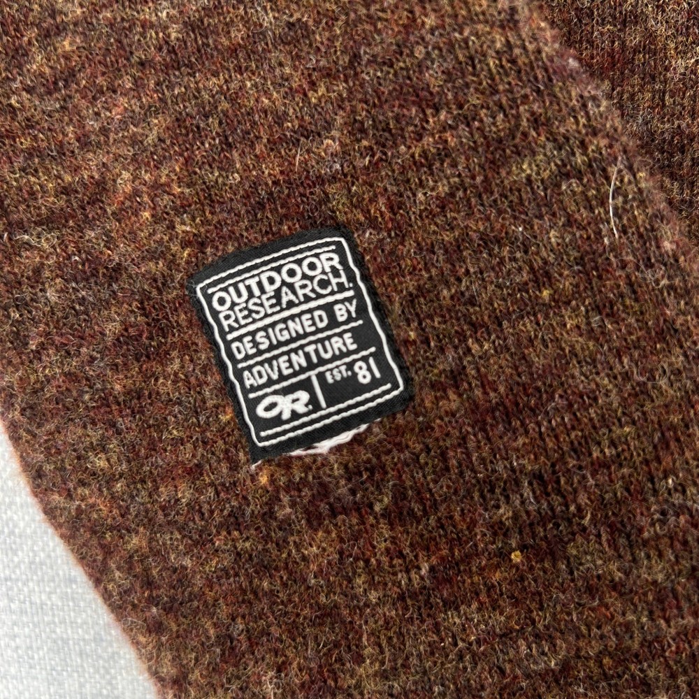 Outdoor Research Wool Blend 1/4 Zip Fleece Pullover Men Medium Brown Gorpcore