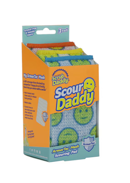 Scrub Daddy Scour Daddy Polymer foam Scouring pad 3 -Pack