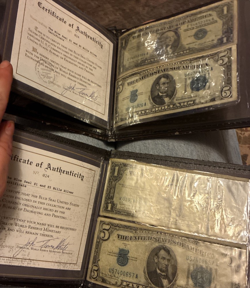 2 $5, &1 Silver Blue Stamp Silver Certificate