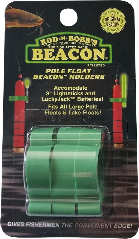 TACKLE BEACON Pole Float Holders Green and Large 3 Per Pack