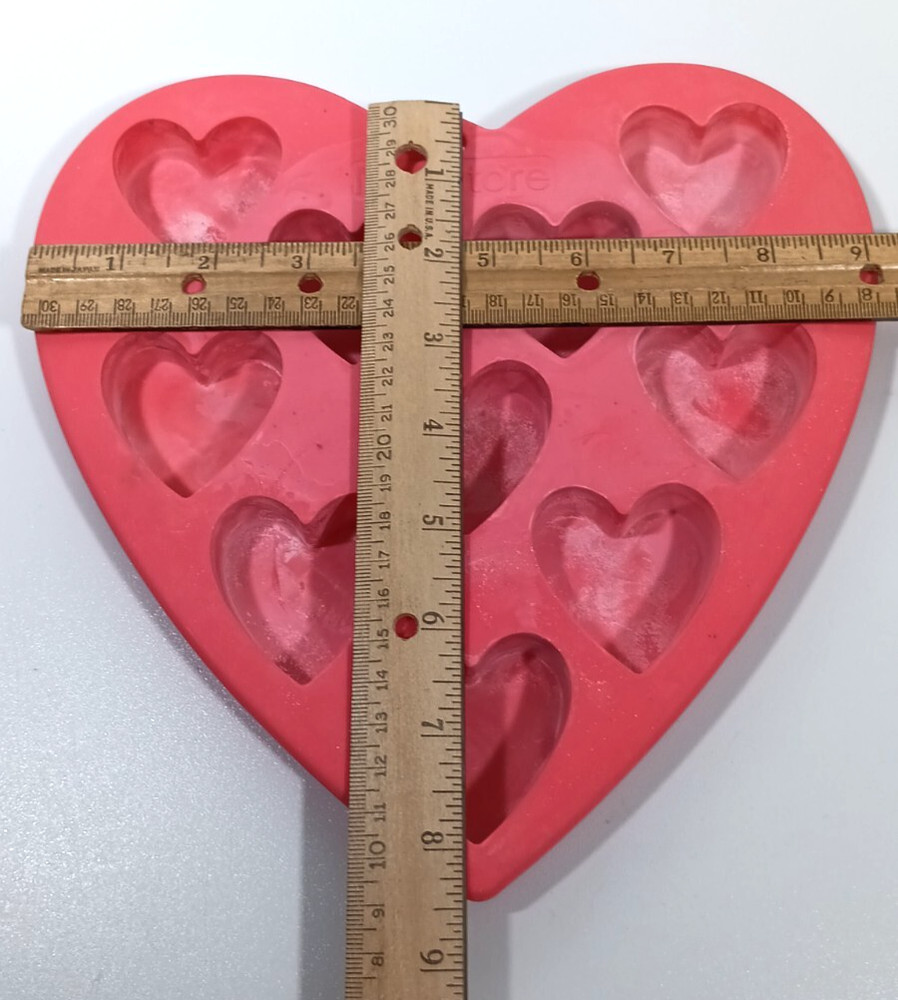 Valentines Red Heart Chocolate Mold Used Read