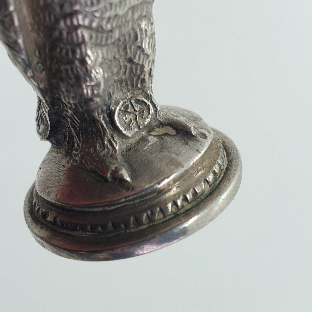Spanish 915 Solid Silver Owl Wax Seal Stamp Not Engraved