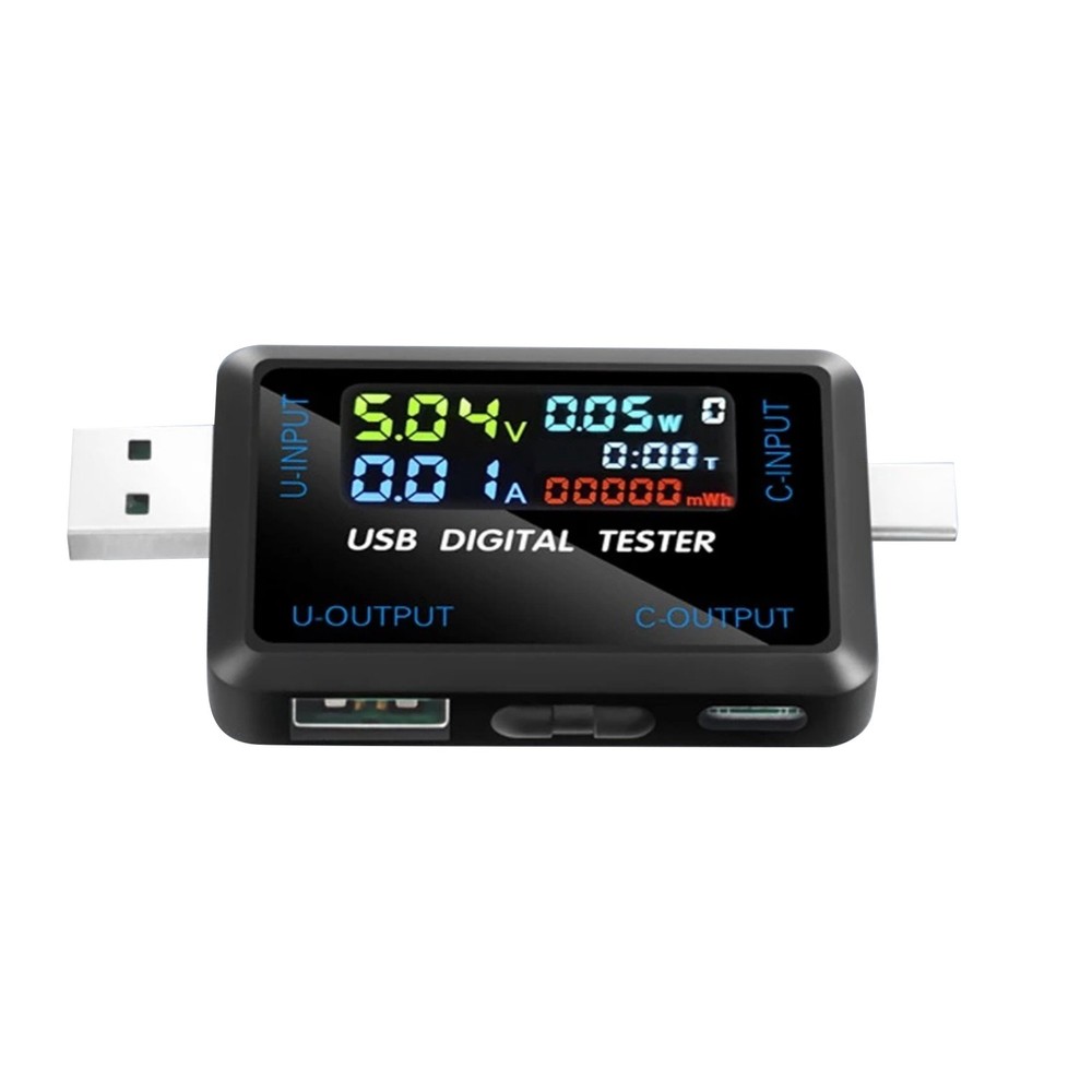 Replacement USB Type C Voltmeter Ammeter with Timing Function Power Monitor