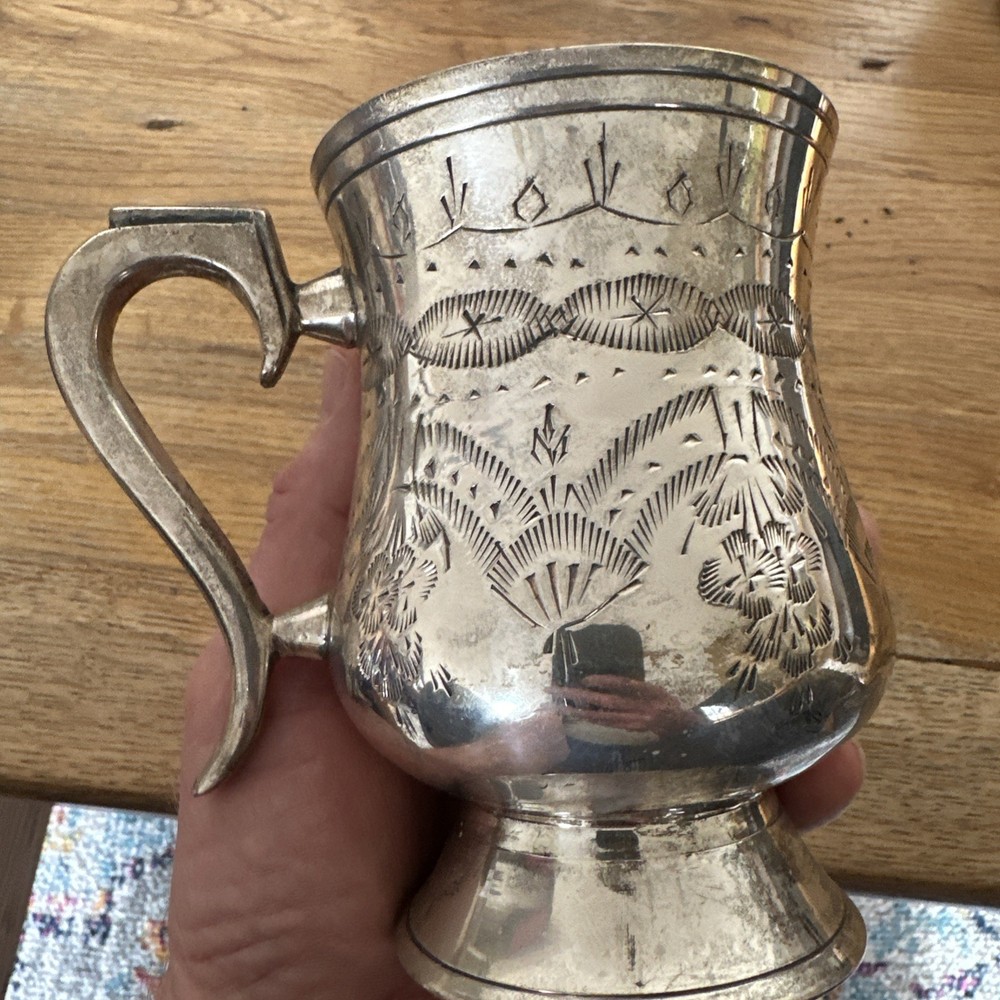 Antique Silver plated Tankard 3/4 Pint