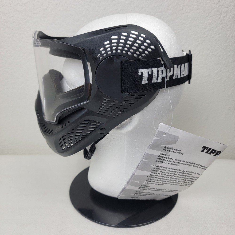 Tippmann Goggle Paintball Mask Padded With Adjustable Strap Black Vented