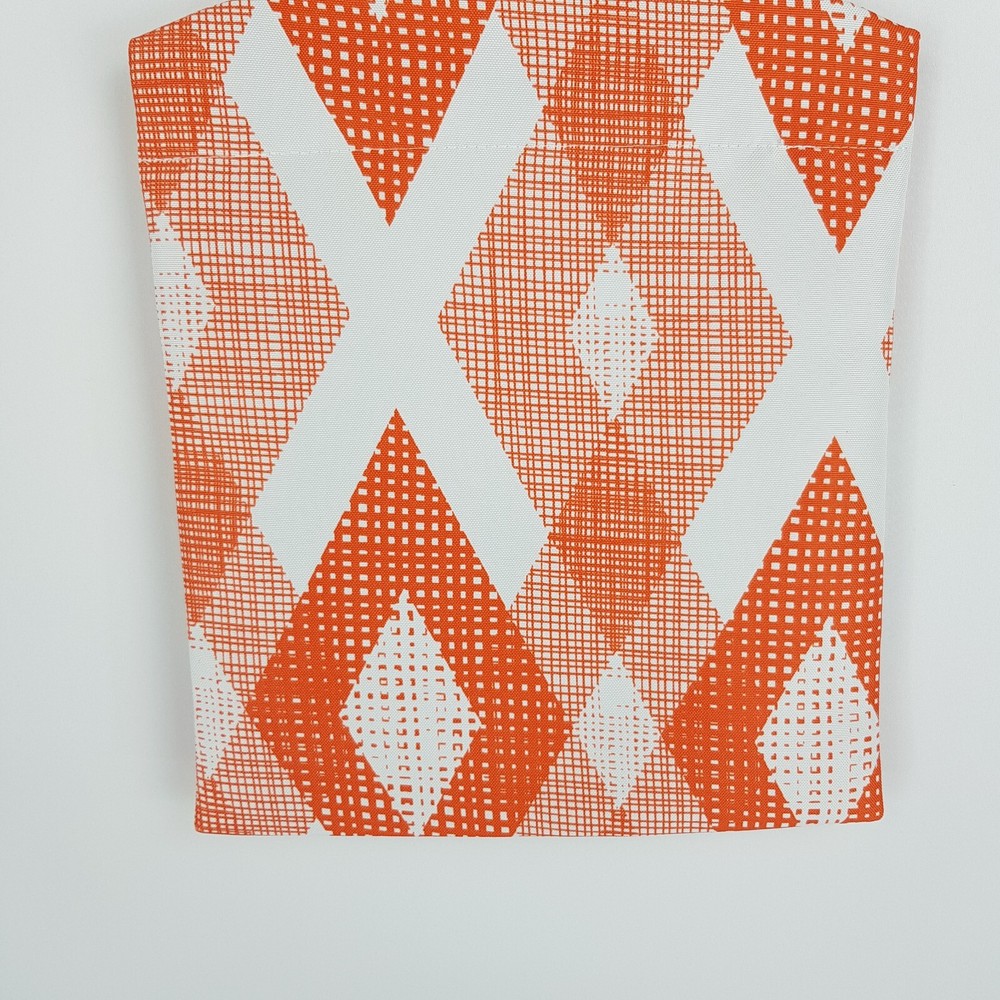 Peg Bag Handmade Orange White Diagonal Print Lined Laundry Clothes Peg Holder