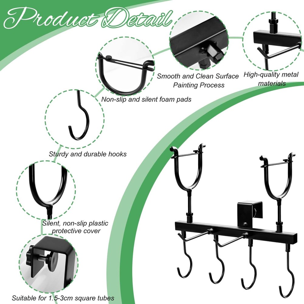 Metal Tree Stand Gun Holder, Rustproof Rest with 6 black