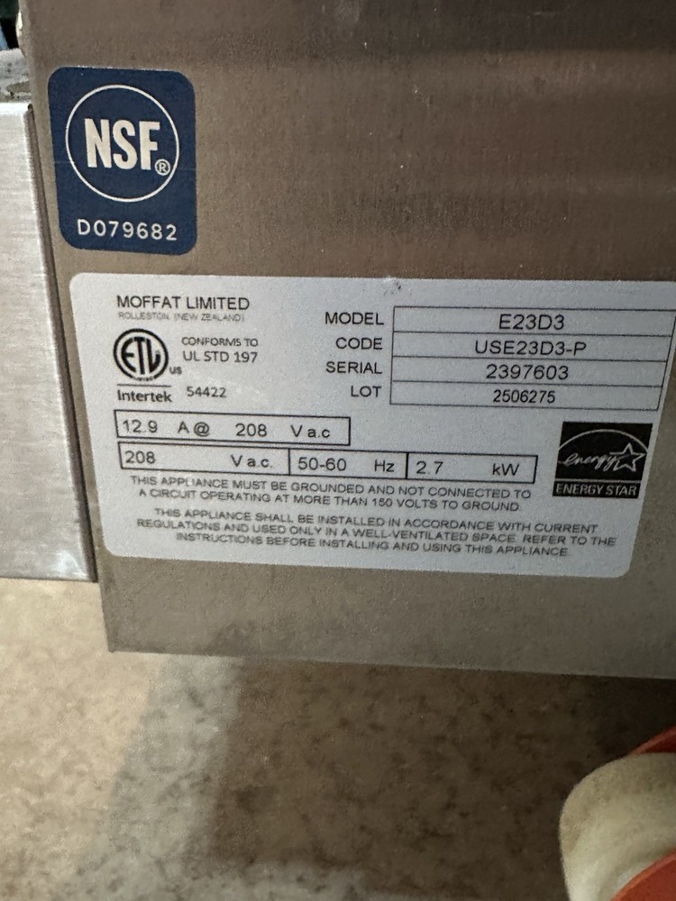 Commercial Turbofan Oven