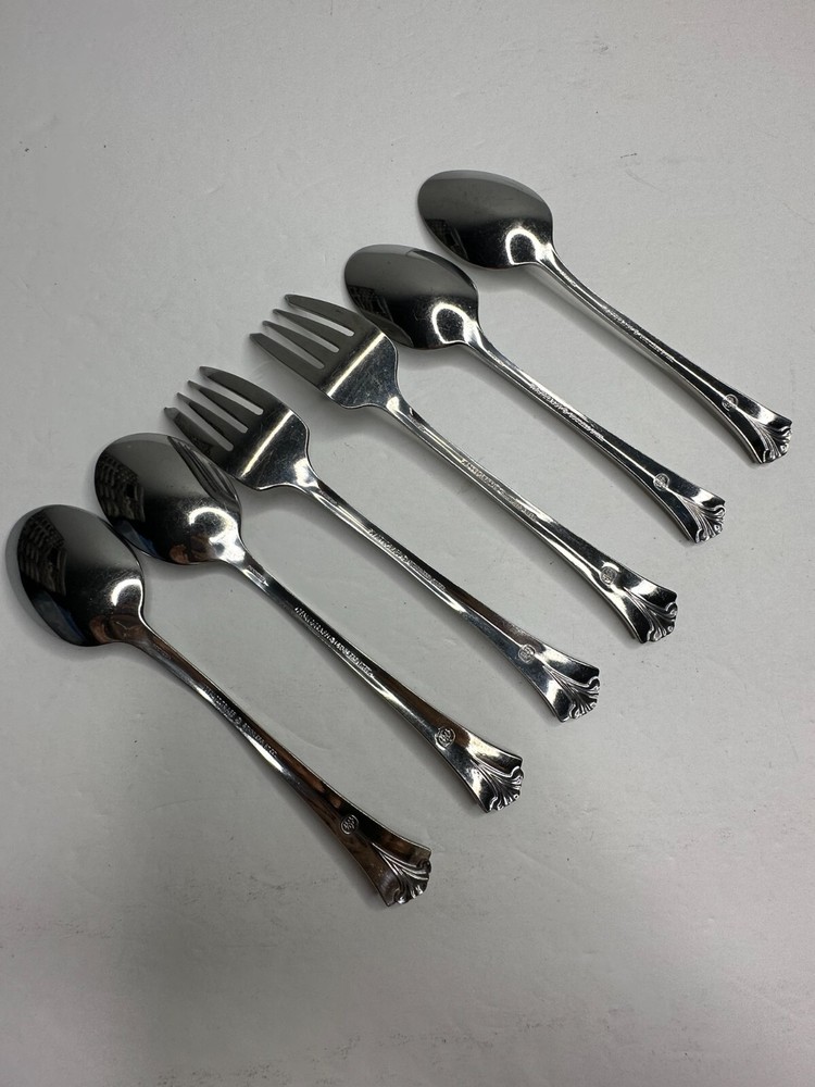 Pfaltzgraff Ashcroft Stainless Silverware Replacement 6 Pc Spoon Fork