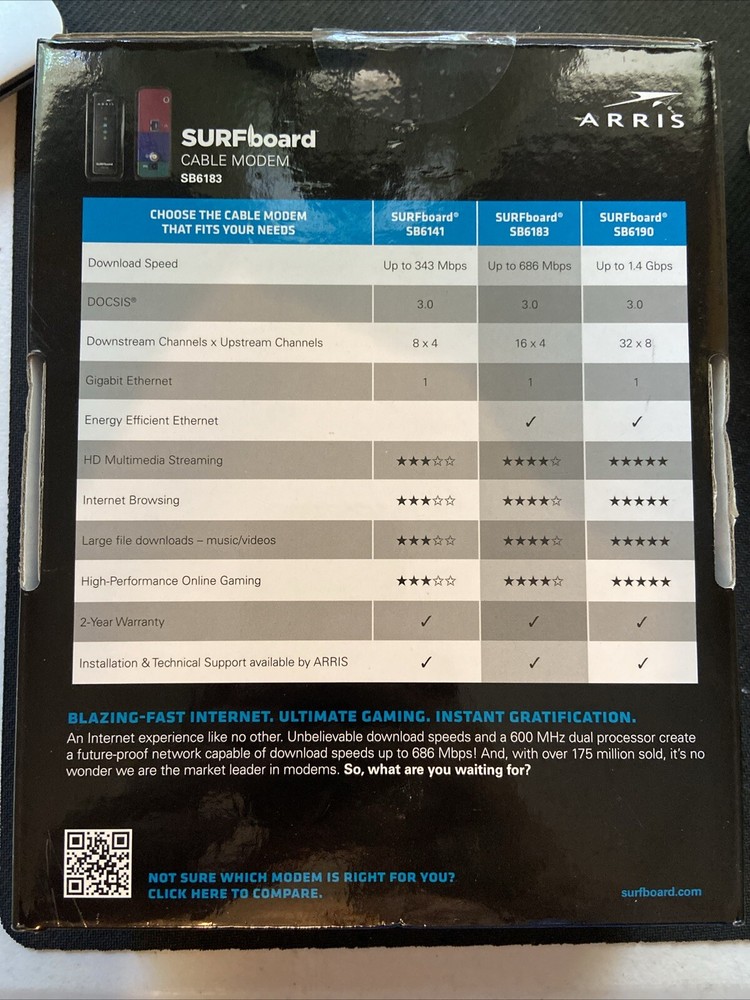 Aris Surfboard Cable Modem SB6183 Docsis 3.0