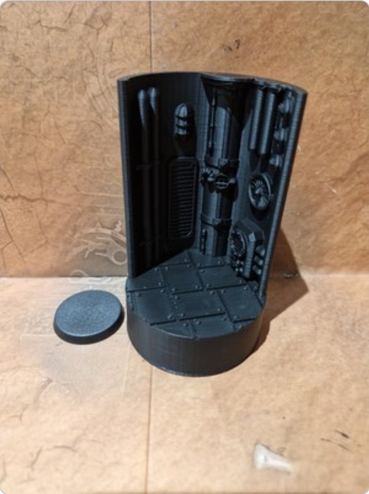 Model Display Plinth B. Dark Future/ Sci Fi Display For 28mm Scale Models. Print