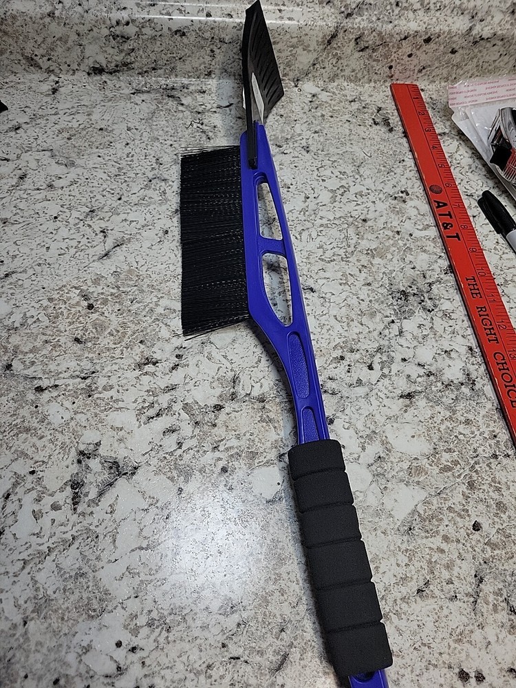 Deluxe Blue Ice Scraper With Snow Brush