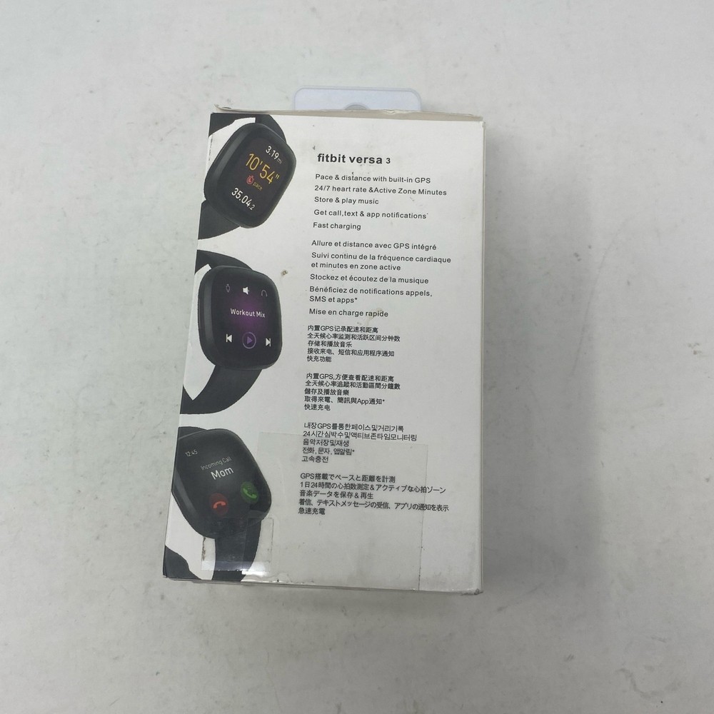 Fitbit Versa 3 Smartwatch + GPS - Black (S/L Bands)